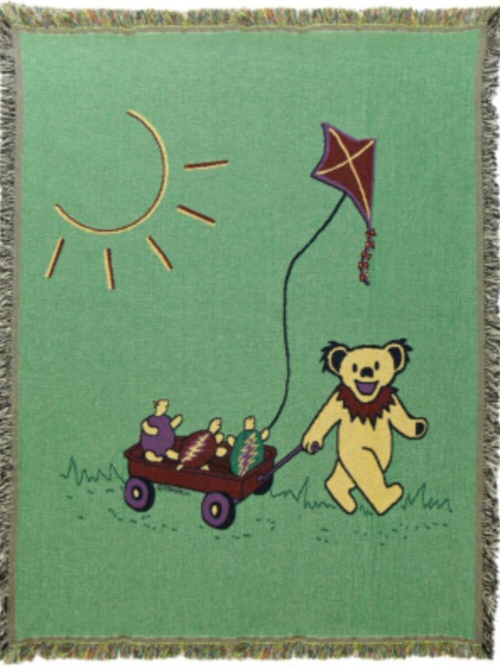 Grateful Dead Bear & Terrapins Woven Blanket ~ 53" x 69" ~ Licensed ~ Brand New!